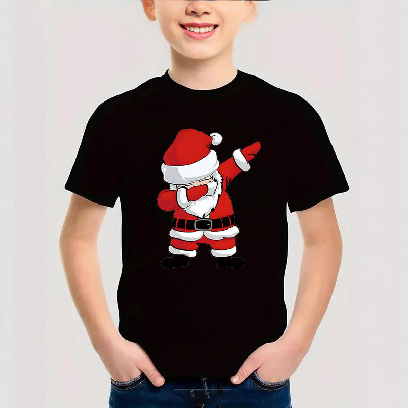 Combed Cotton Christmas Graphic T-Shirt | New Short Sleeve Round Neck | Boys & Girls Festive Kids Clothing Tee eprolo