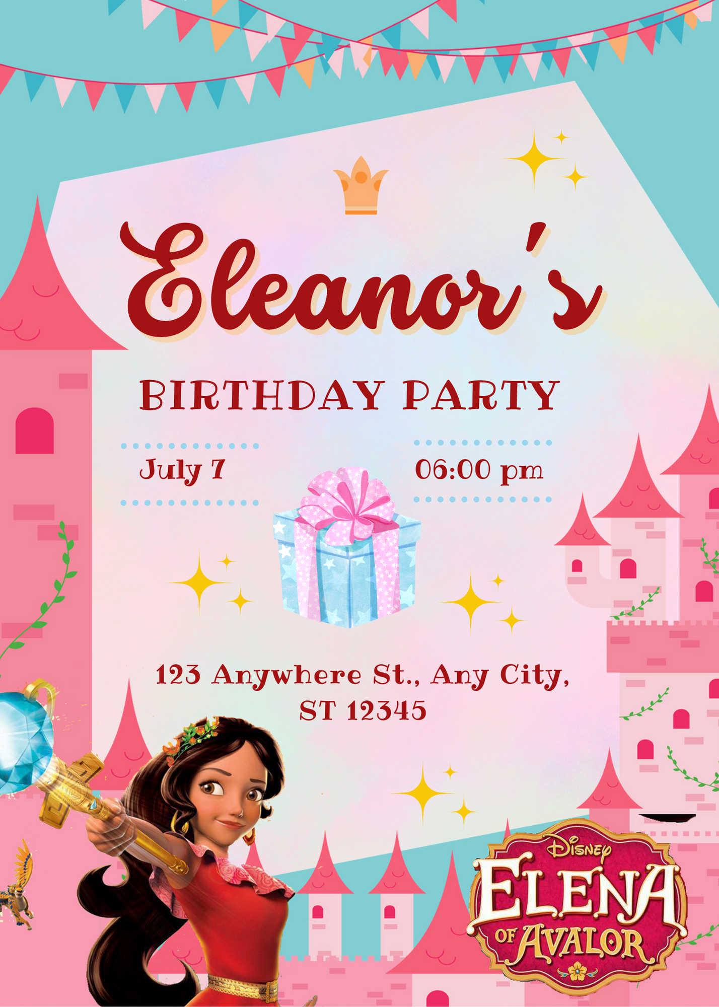 Elena of Avalor Birthday Invitation Template