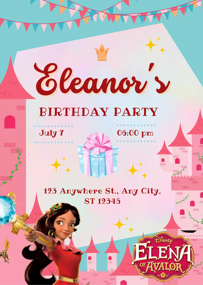 Elena of Avalor Birthday Invitation Template - CreativeRino