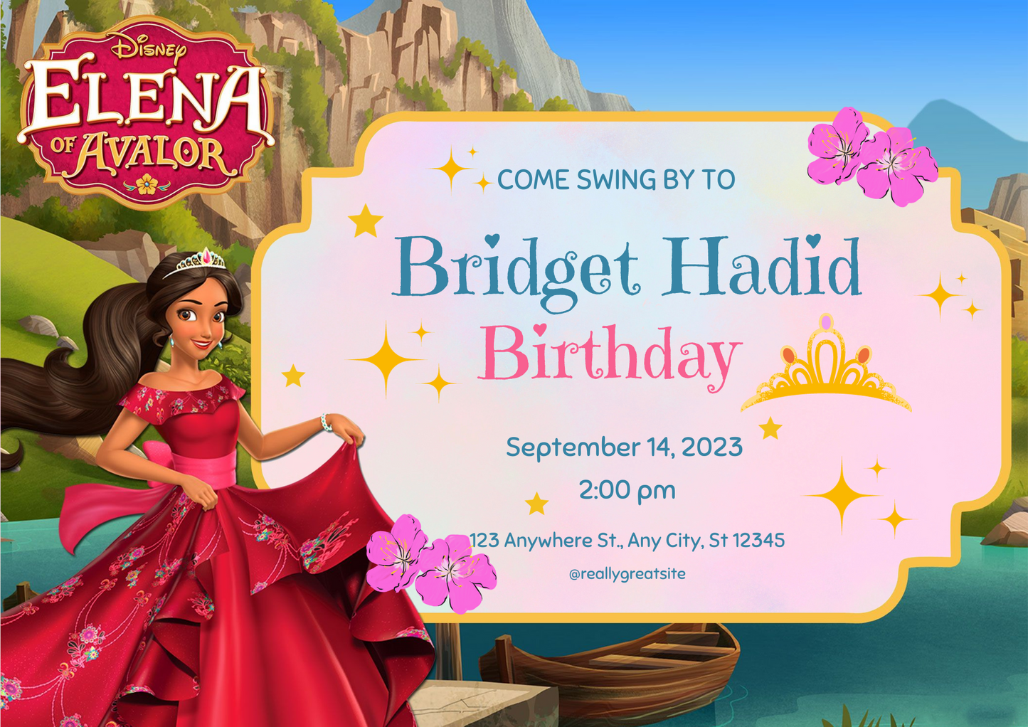 Elena of Avalor Birthday Invitation Template