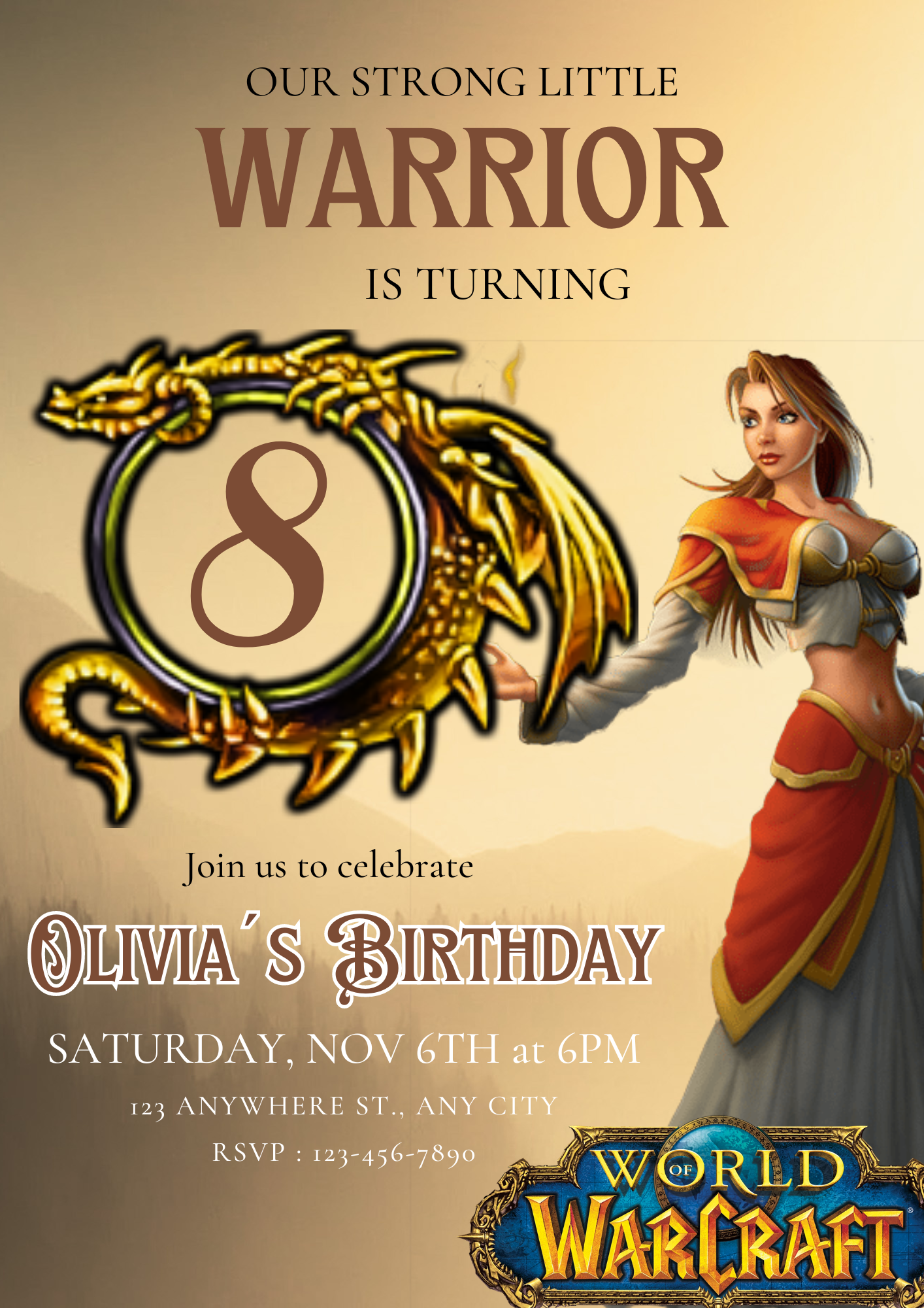 World of Warcraft Birthday Invitation Template