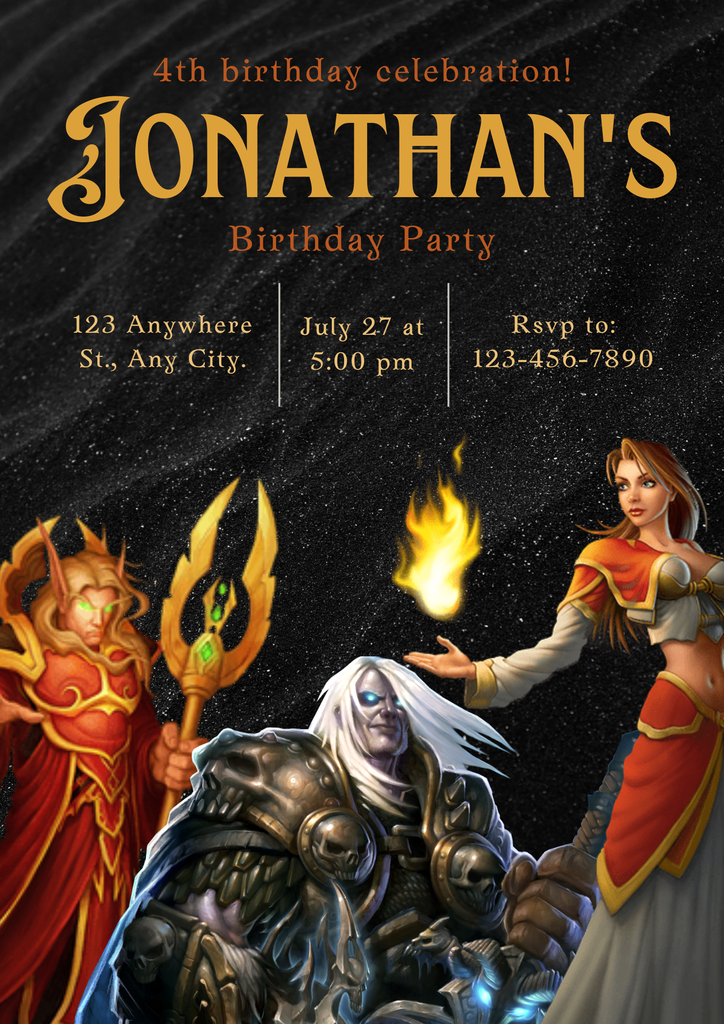 World of Warcraft Birthday Invitation Template