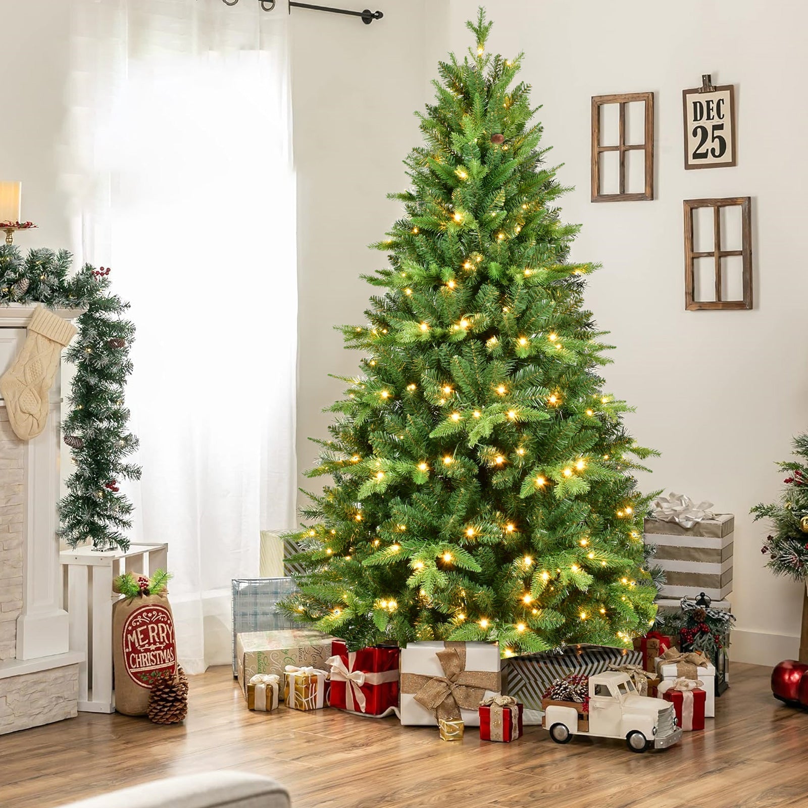 5FT Pre-Lit Artificial Christmas Tree | Realistic PE & PVC Mixed Tip Technology eprolo