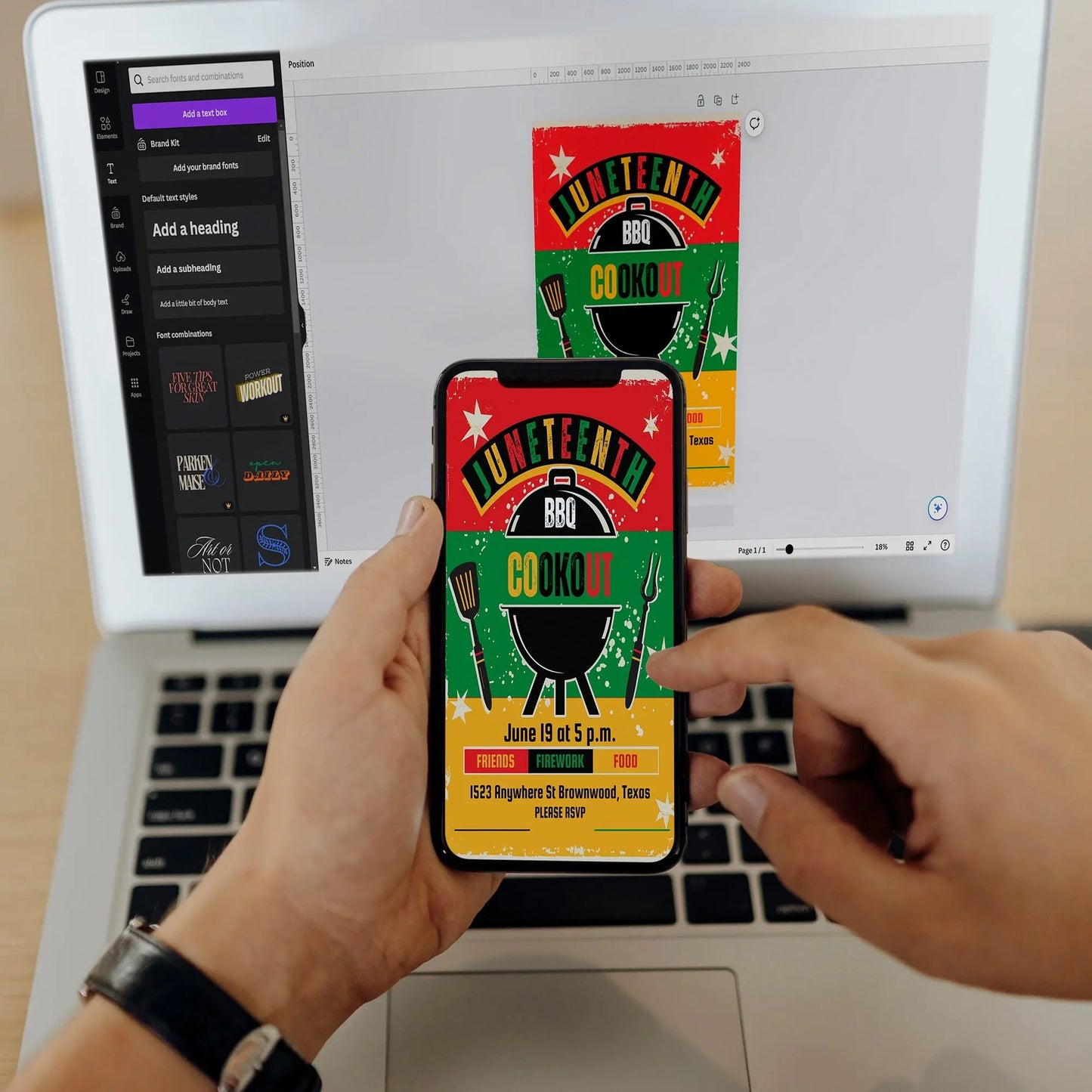 Juneteenth Invitation Template | Juneteenth Celebration BBQ Invite - CreativeRino