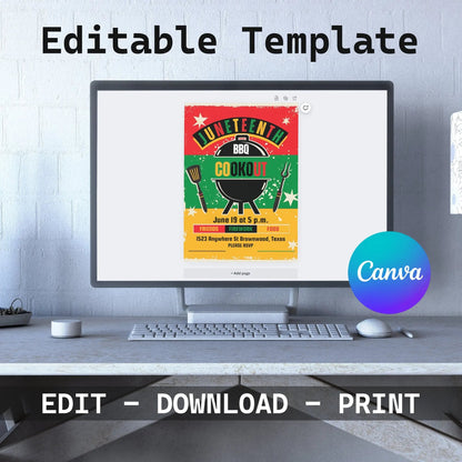 Juneteenth Invitation Template | Juneteenth Celebration BBQ Invite - CreativeRino