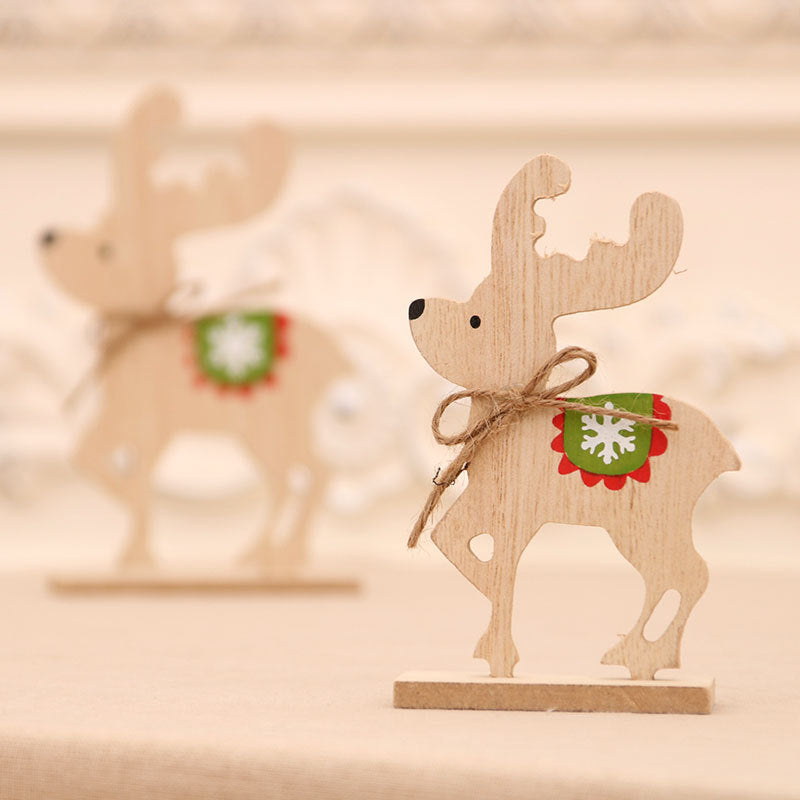 DIY Wooden Christmas Deer Ornament Kit | Plaid & Rustic Desktop Assembly Decor Gift eprolo