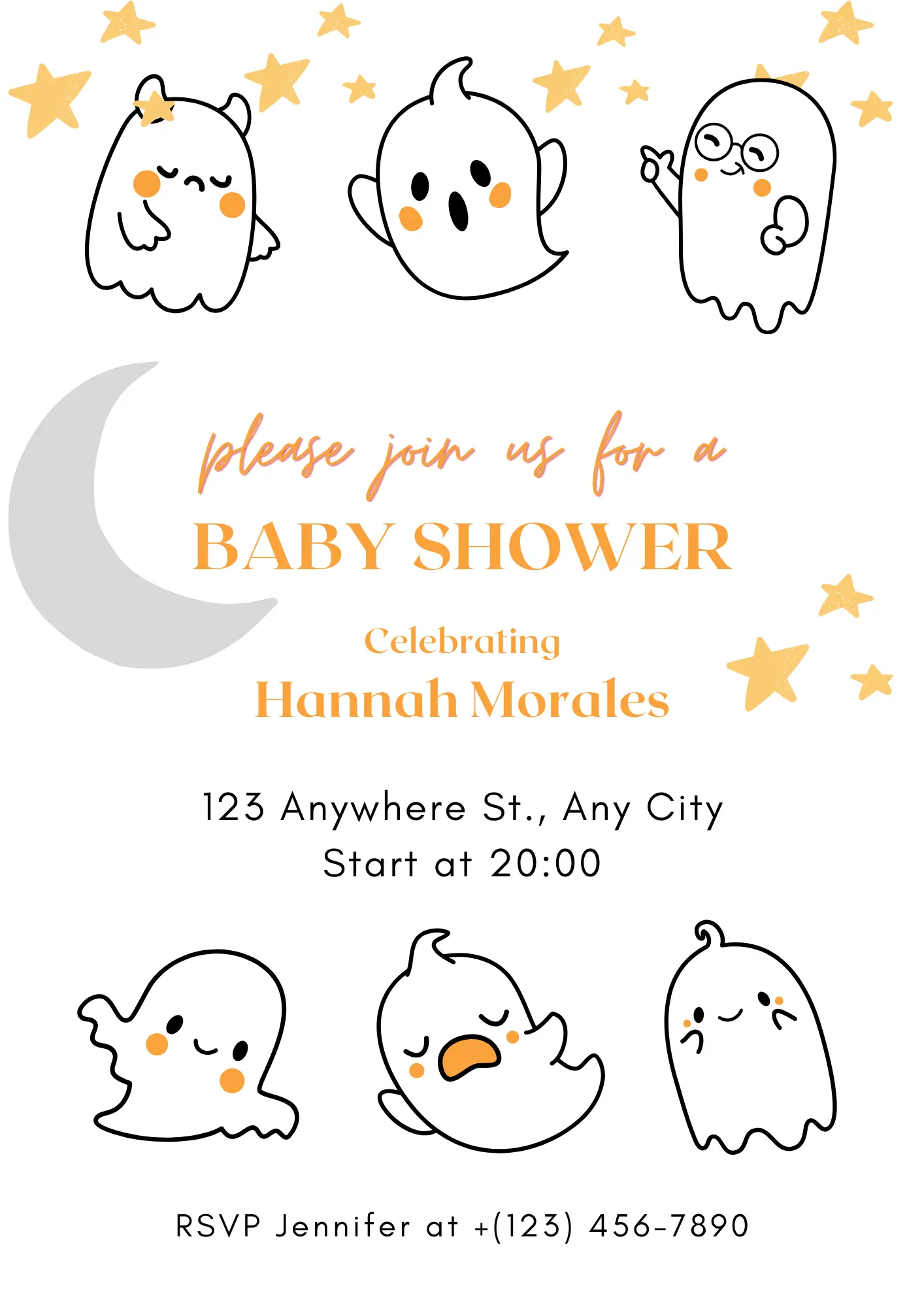 A Little Boo Baby Shower Invitation Template | Halloween Baby Shower Invite - CreativeRino