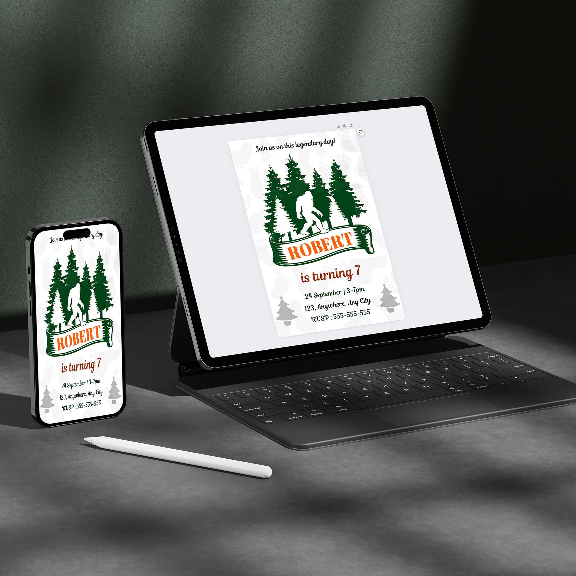 Bigfoot Birthday Invitation Template - CreativeRino