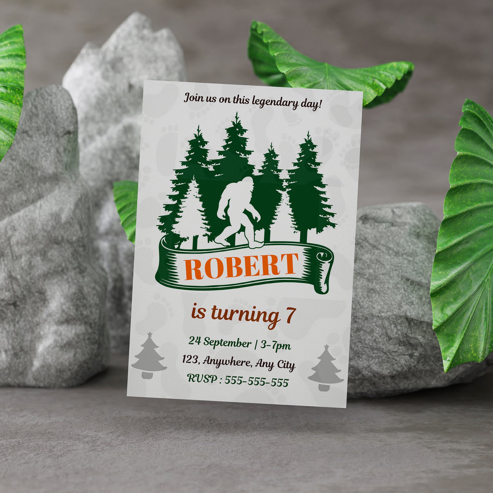 Bigfoot Birthday Invitation Template - CreativeRino