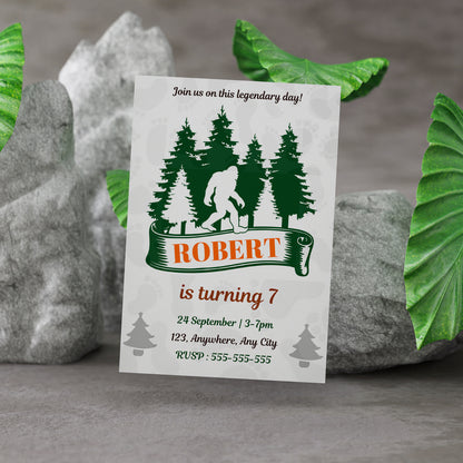 Bigfoot Birthday Invitation Template - CreativeRino