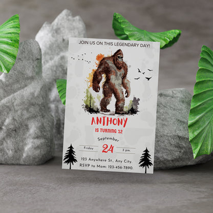 Bigfoot Birthday Invitation Template - CreativeRino