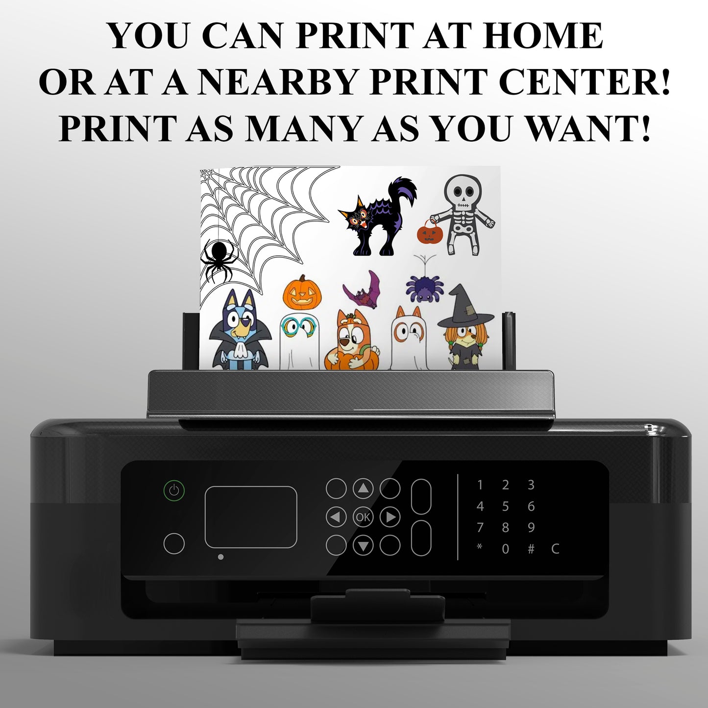 Bluey and Bingo Halloween Birthday Invitation Template - CreativeRino