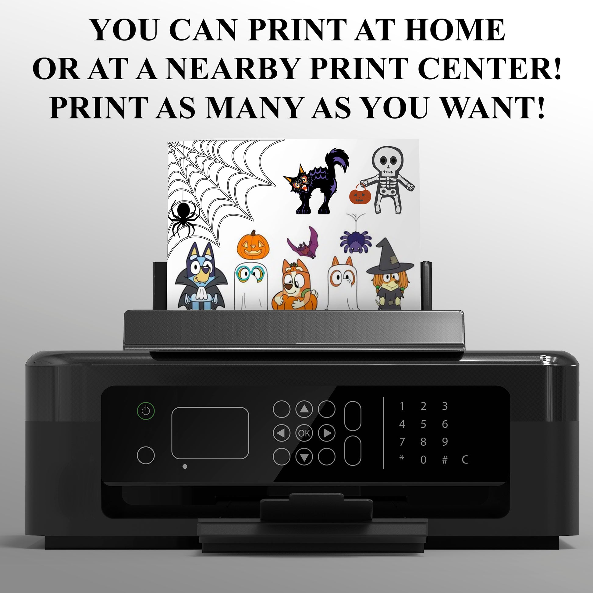 Bluey and Bingo Halloween Birthday Invitation Template - CreativeRino