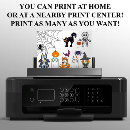 Bluey and Bingo Halloween Birthday Invitation Template - CreativeRino