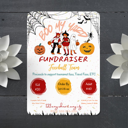 Boo my Yard Fundraiser Halloween Invitation Template - CreativeRino