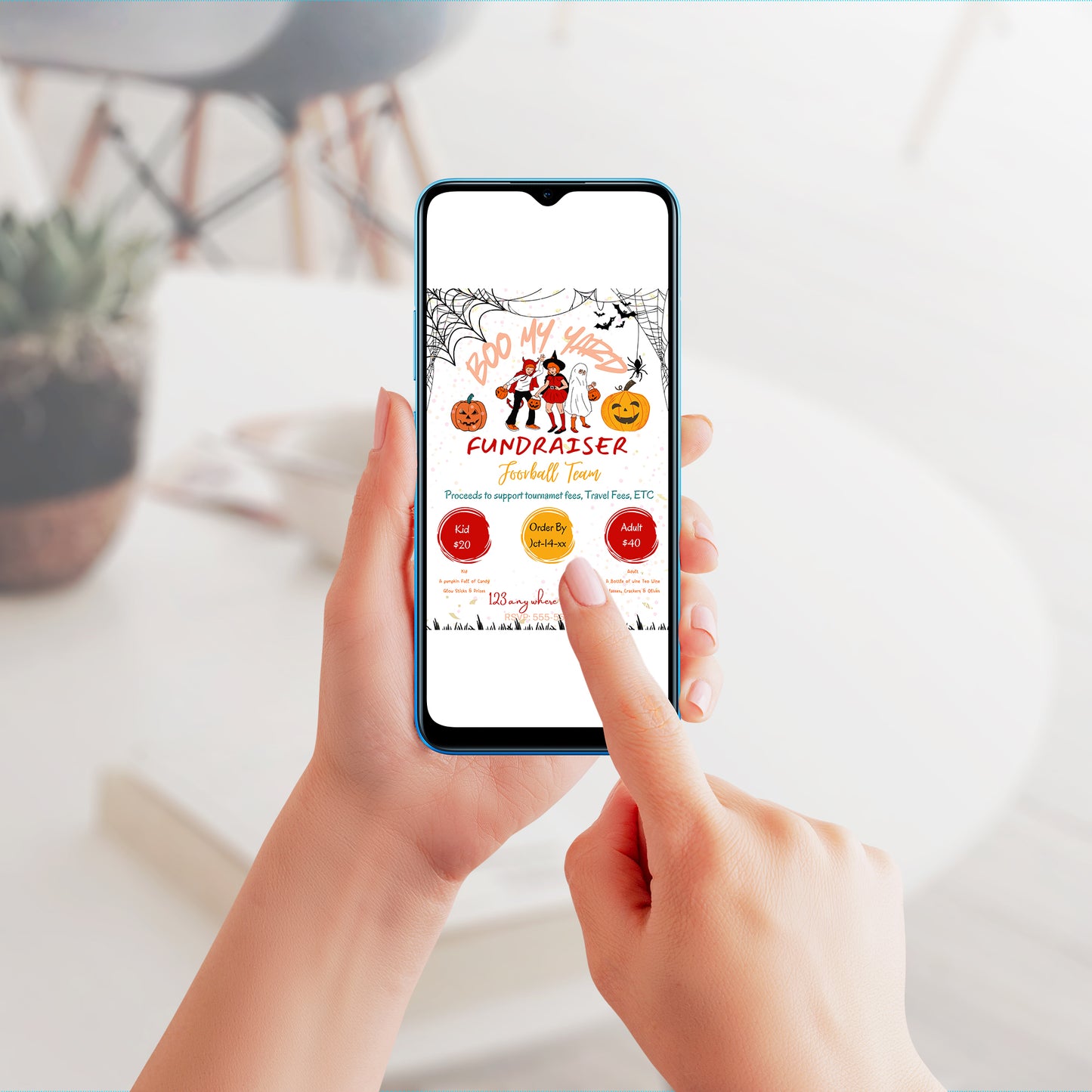 Boo my Yard Fundraiser Halloween Invitation Template - CreativeRino