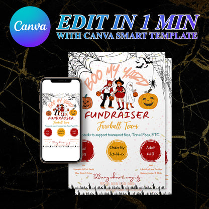 Boo my Yard Fundraiser Halloween Invitation Template - CreativeRino