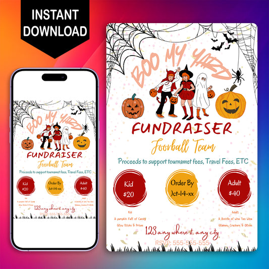 Boo my Yard Fundraiser Halloween Invitation Template