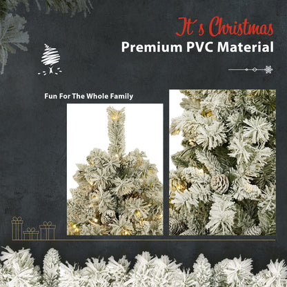 Deluxe 4-Piece Pre-Lit Christmas Tree & Garland Set | LED Entrance & Flower Decor