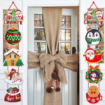 Santa & Snowman Christmas Door Banner Set | Festive Hanging Couplets & Party Decor eprolo