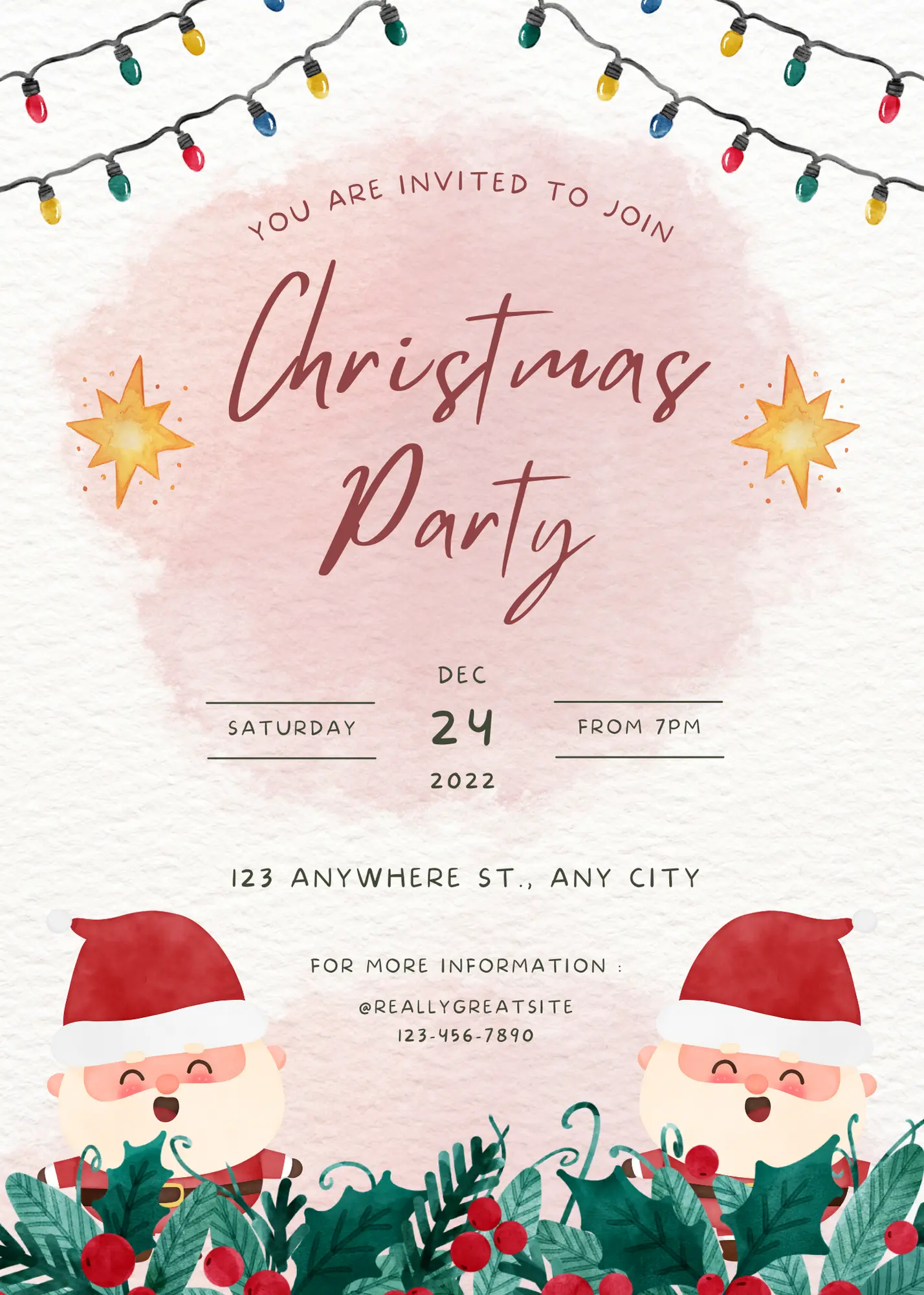 Christmas Party Invitation Template - CreativeRino