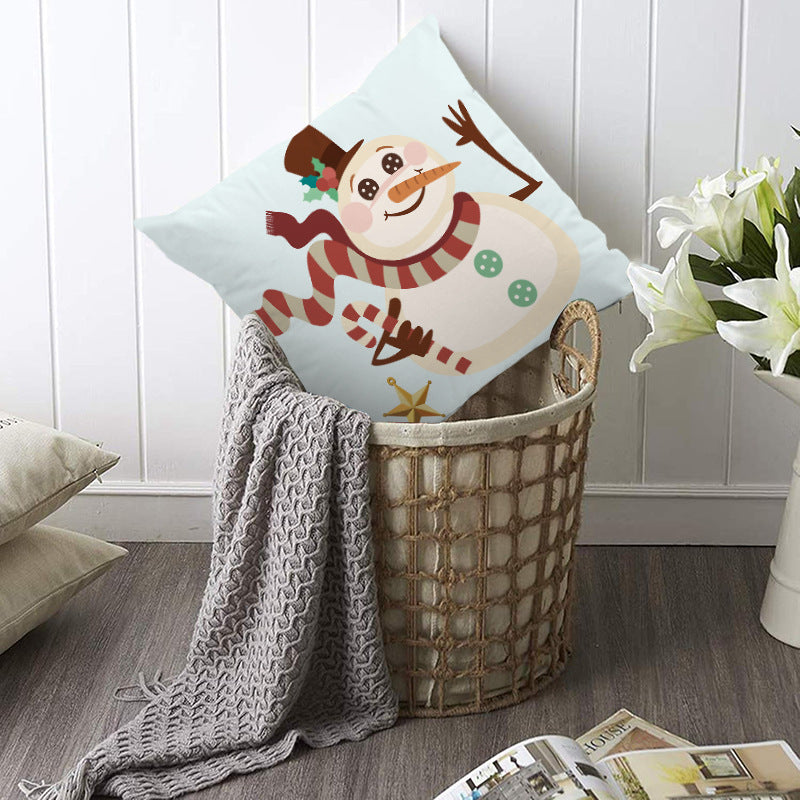Super Soft Christmas Pillow Cover | Reindeer & Snowman Holiday Sofa Cushion eprolo