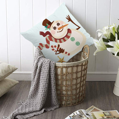 Super Soft Christmas Pillow Cover | Reindeer & Snowman Holiday Sofa Cushion eprolo