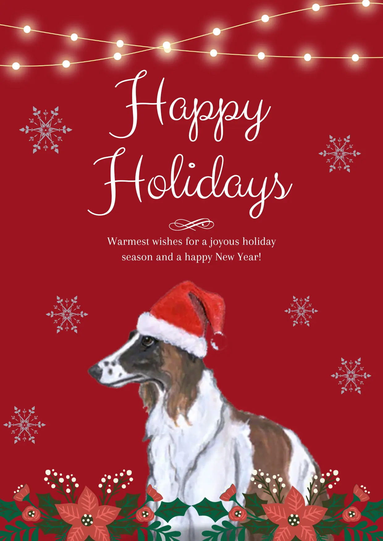 Borzoi Christmas Invitation Template - CreativeRino
