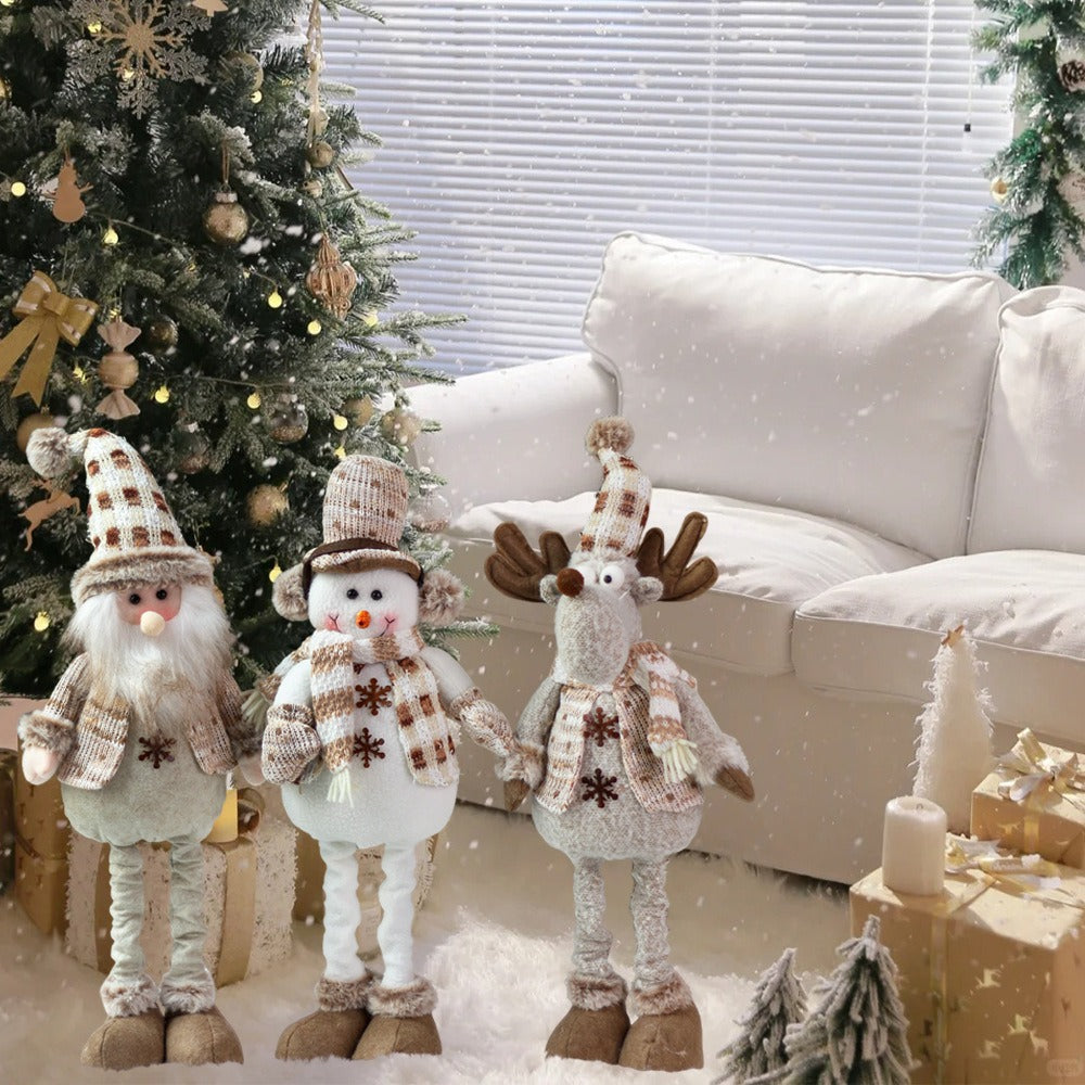 Telescopic Christmas Snowman & Elk Doll | Festival Window Scene Decoration Ornament