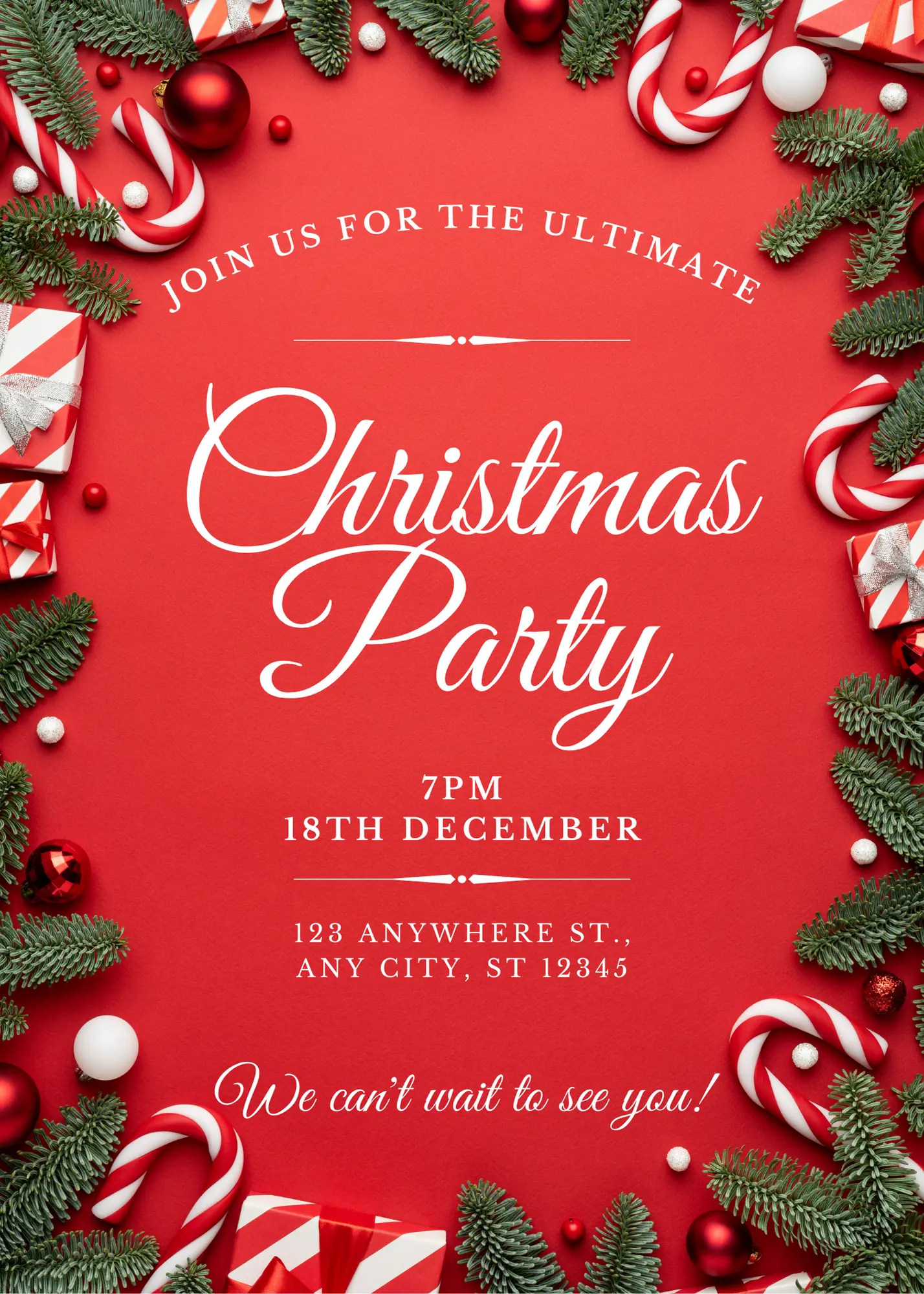 Christmas Party Invitation Template - CreativeRino