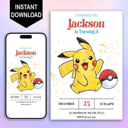 Pokemon Birthday Invitation Template - CreativeRino