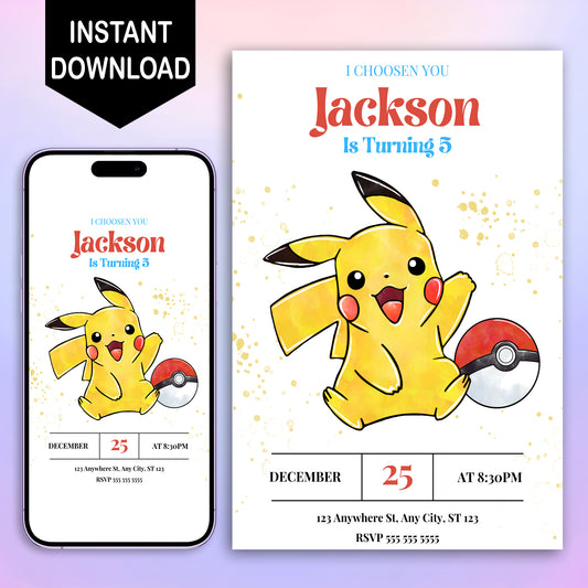 Pokemon Birthday Invitation Template - CreativeRino