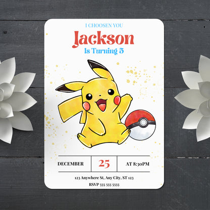 Pokemon Birthday Invitation Template - CreativeRino