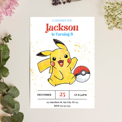 Pokemon Birthday Invitation Template - CreativeRino
