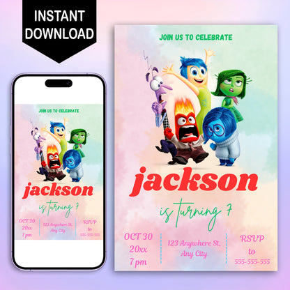 Inside Out Birthday Invitation Template - CreativeRino