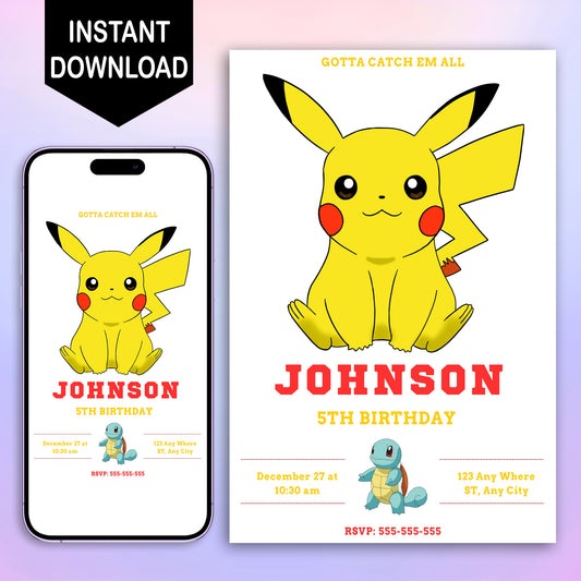 Pokemon Birthday Invitation Template - CreativeRino