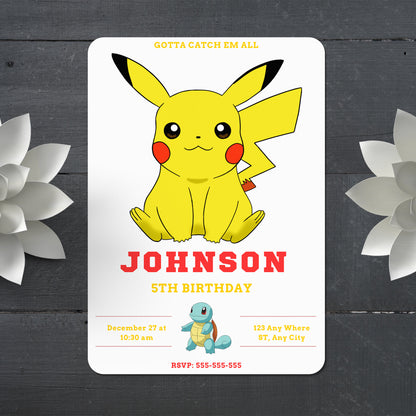 Pokemon Birthday Invitation Template - CreativeRino