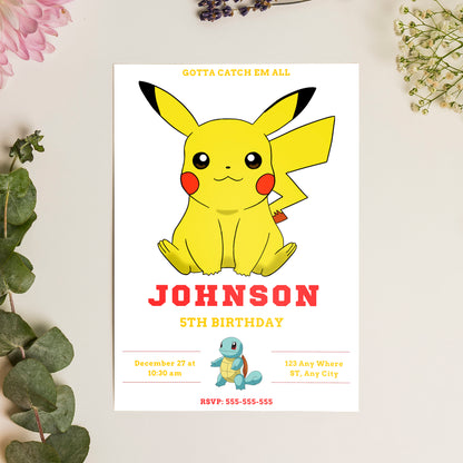 Pokemon Birthday Invitation Template - CreativeRino