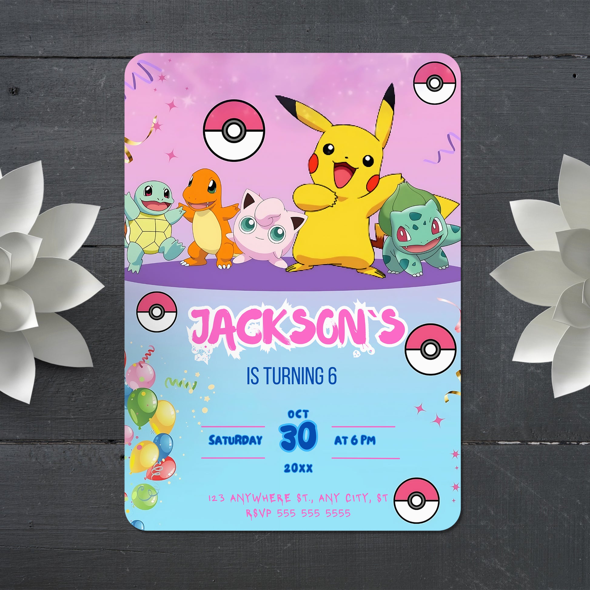 Pokemon Birthday Invitation Template - CreativeRino