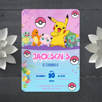 Pokemon Birthday Invitation Template - CreativeRino