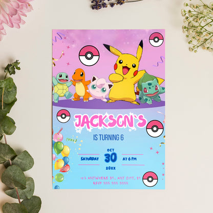 Pokemon Birthday Invitation Template - CreativeRino