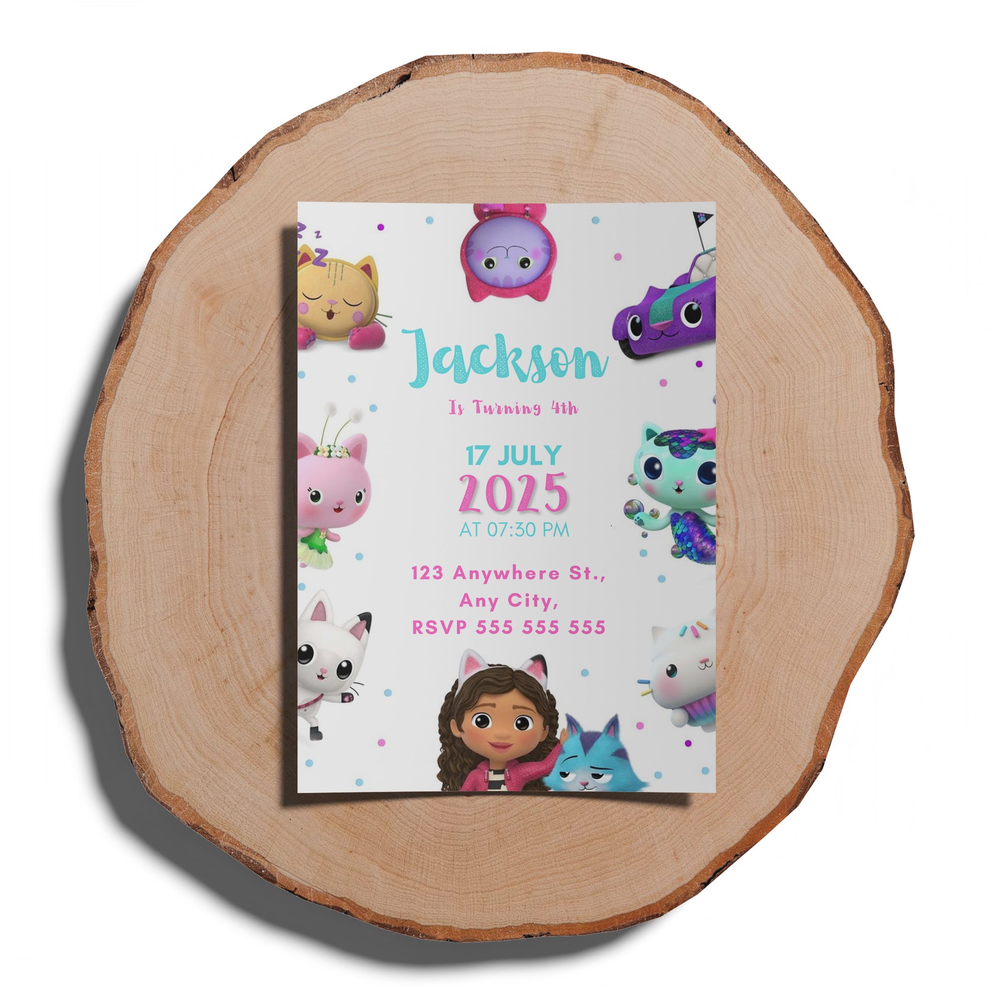 Gabby's Dollhouse Birthday Invitation Template - CreativeRino