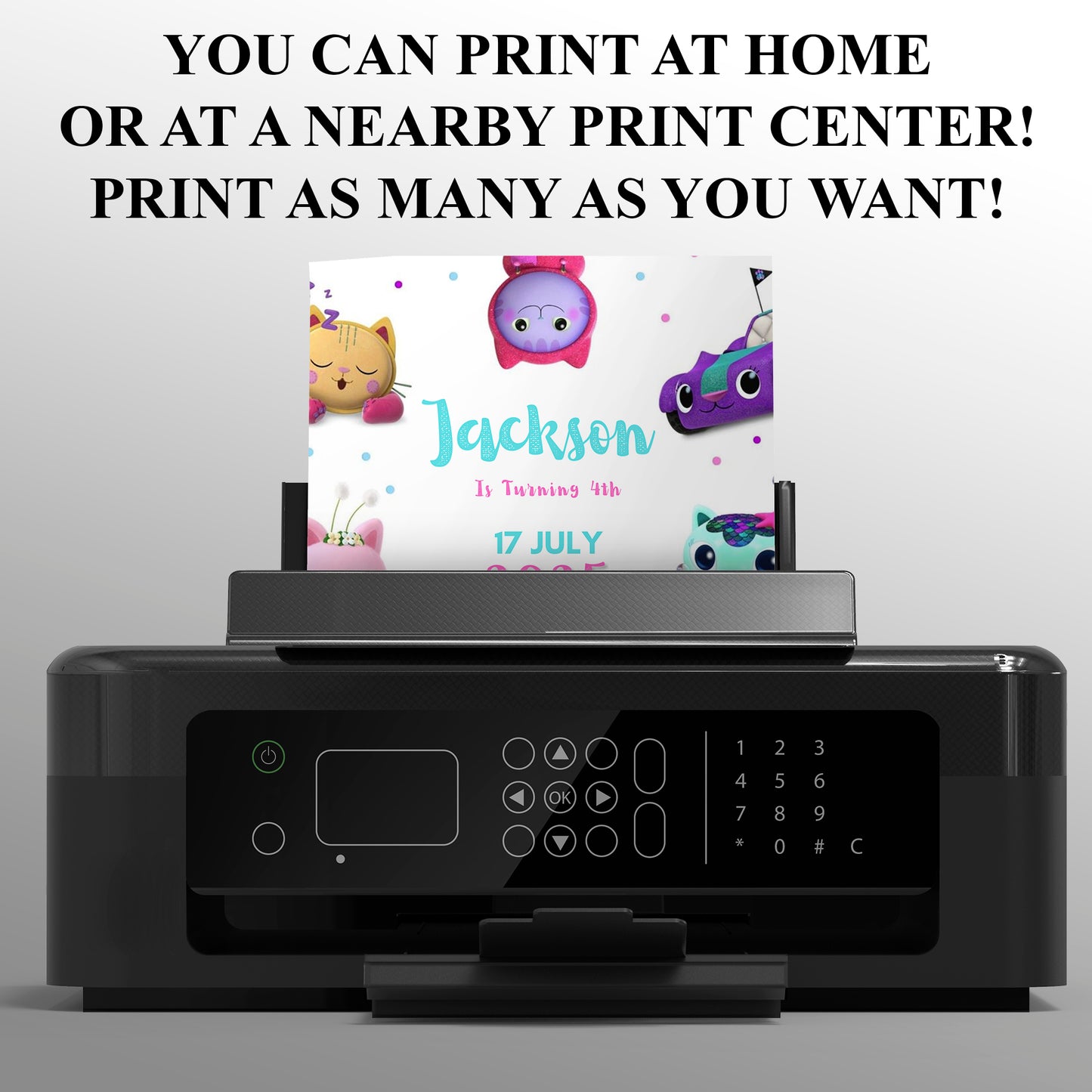 Gabby's Dollhouse Birthday Invitation Template - CreativeRino