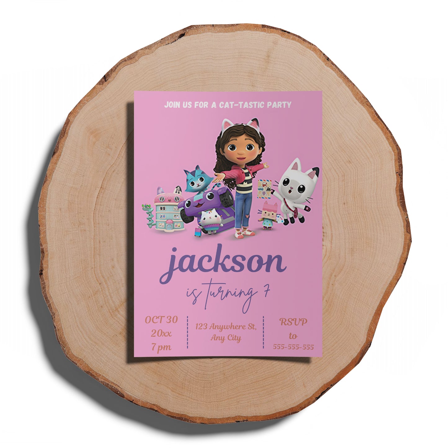 Gabby's Dollhouse Birthday Invitation Template