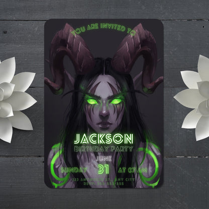 Demon Hunter Birthday Invitation Template - CreativeRino