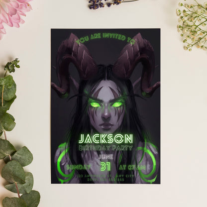 Demon Hunter Birthday Invitation Template - CreativeRino