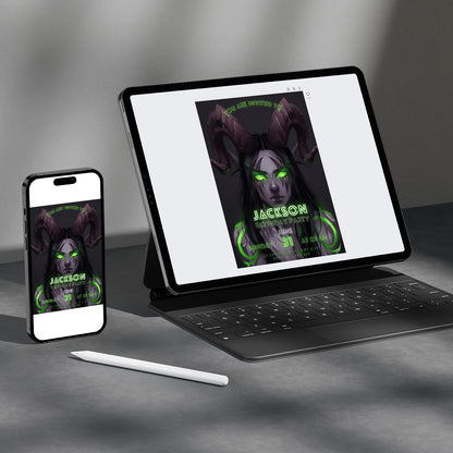 Demon Hunter Birthday Invitation Template - CreativeRino