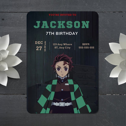 Demon Slayer Birthday Invitation Template - CreativeRino