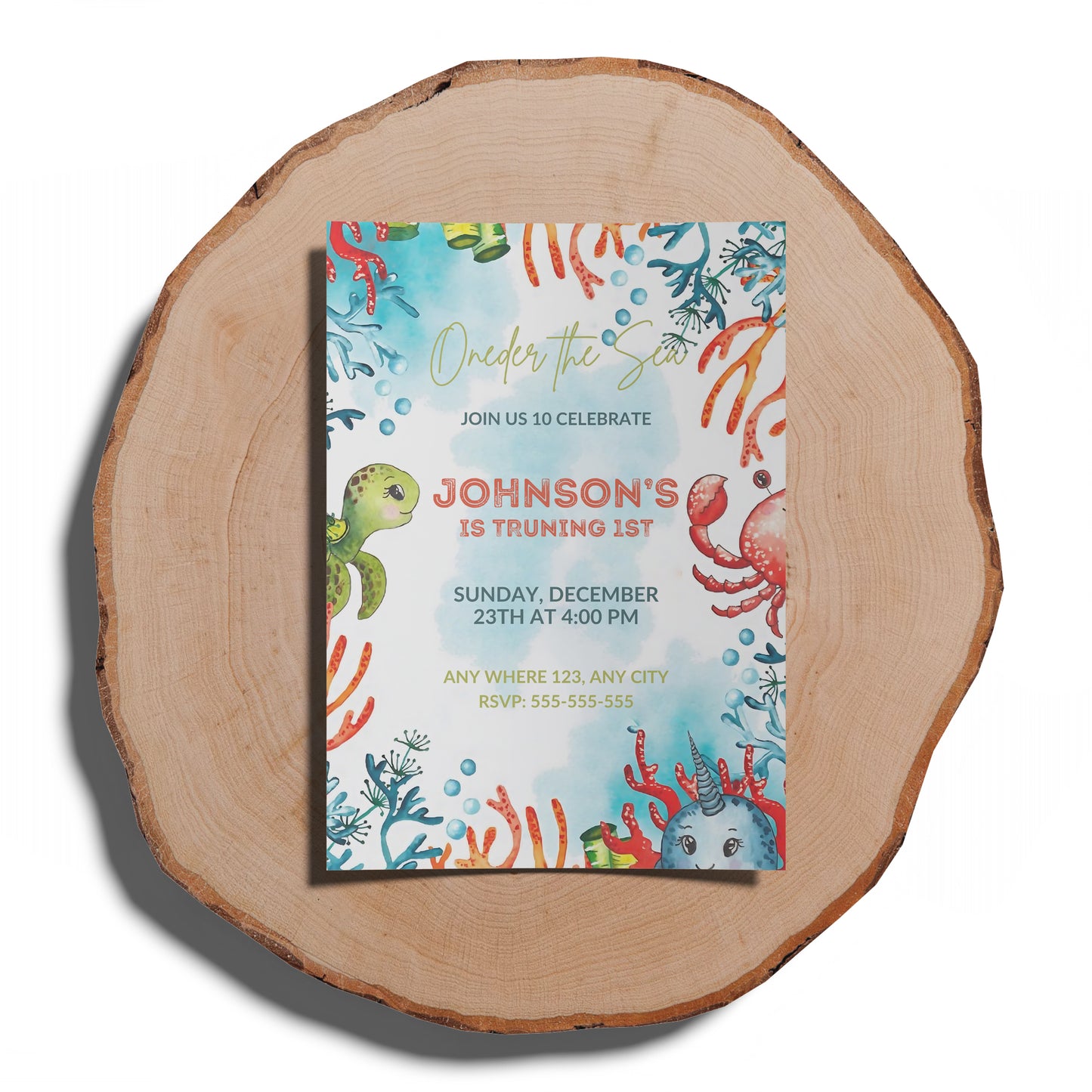Oneder the Sea Birthday Invitation Template - CreativeRino