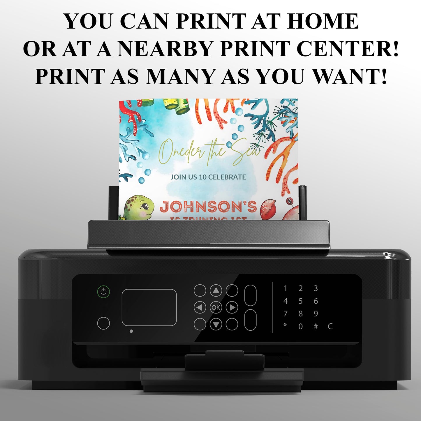 Oneder the Sea Birthday Invitation Template - CreativeRino